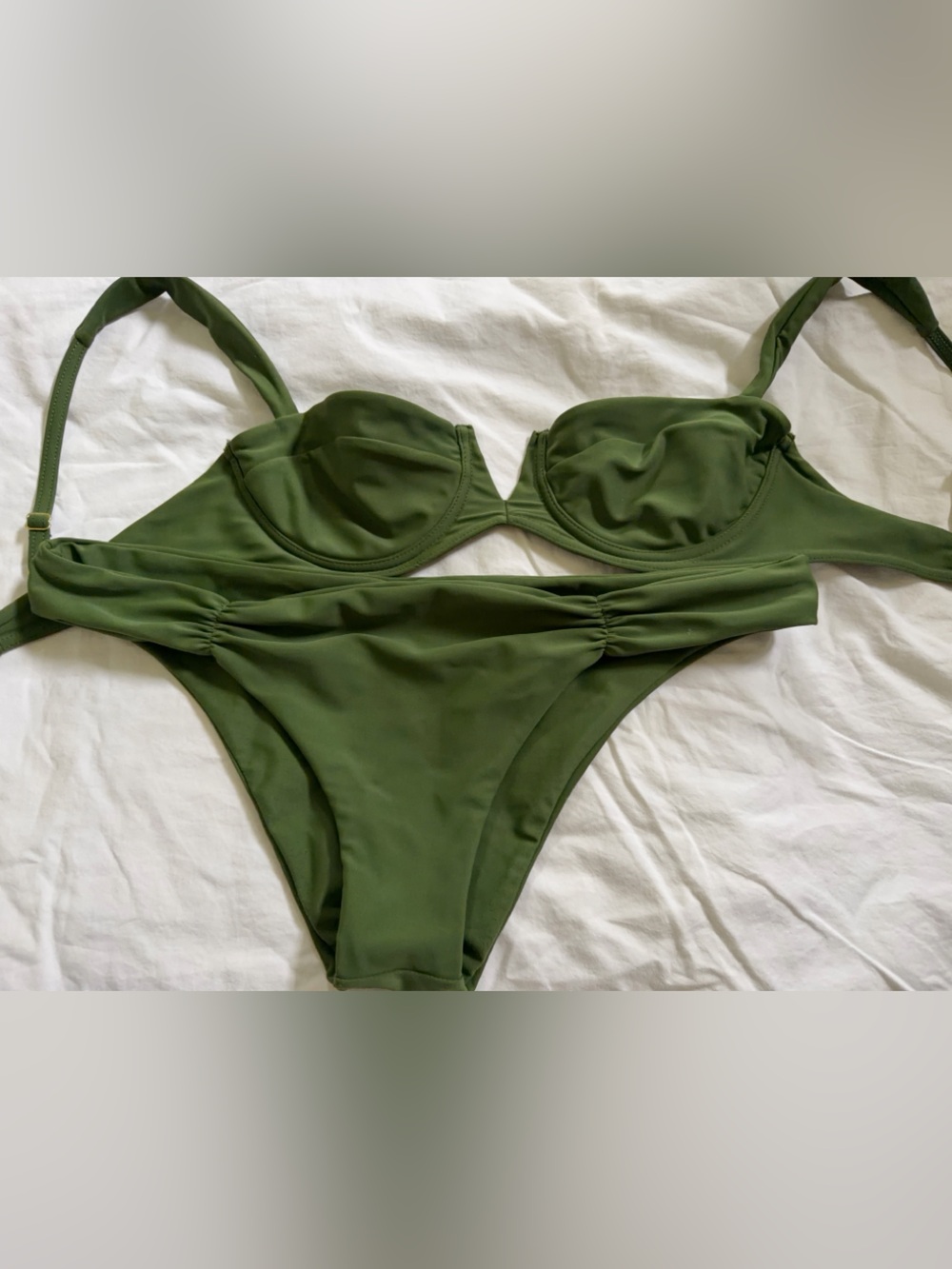 Monday Swimwear Olive Green Underwire Bikini Set - Women Swim